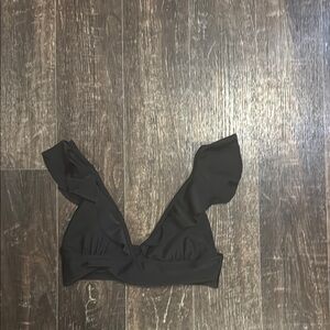 Aerie Black Ruffled Bikini Top - Small